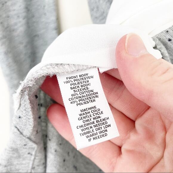 Lou & Grey White Gray Color Block Shirt Sz S - Picture 4 of 5